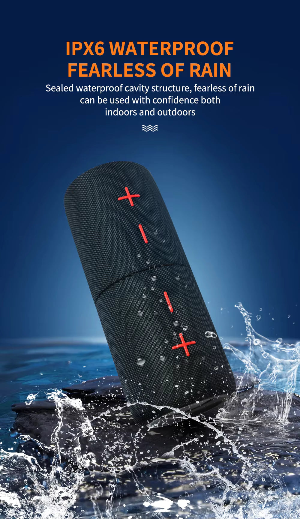 IPX7 waterproof speaker by the water &mdash; fearless of rain and splashes