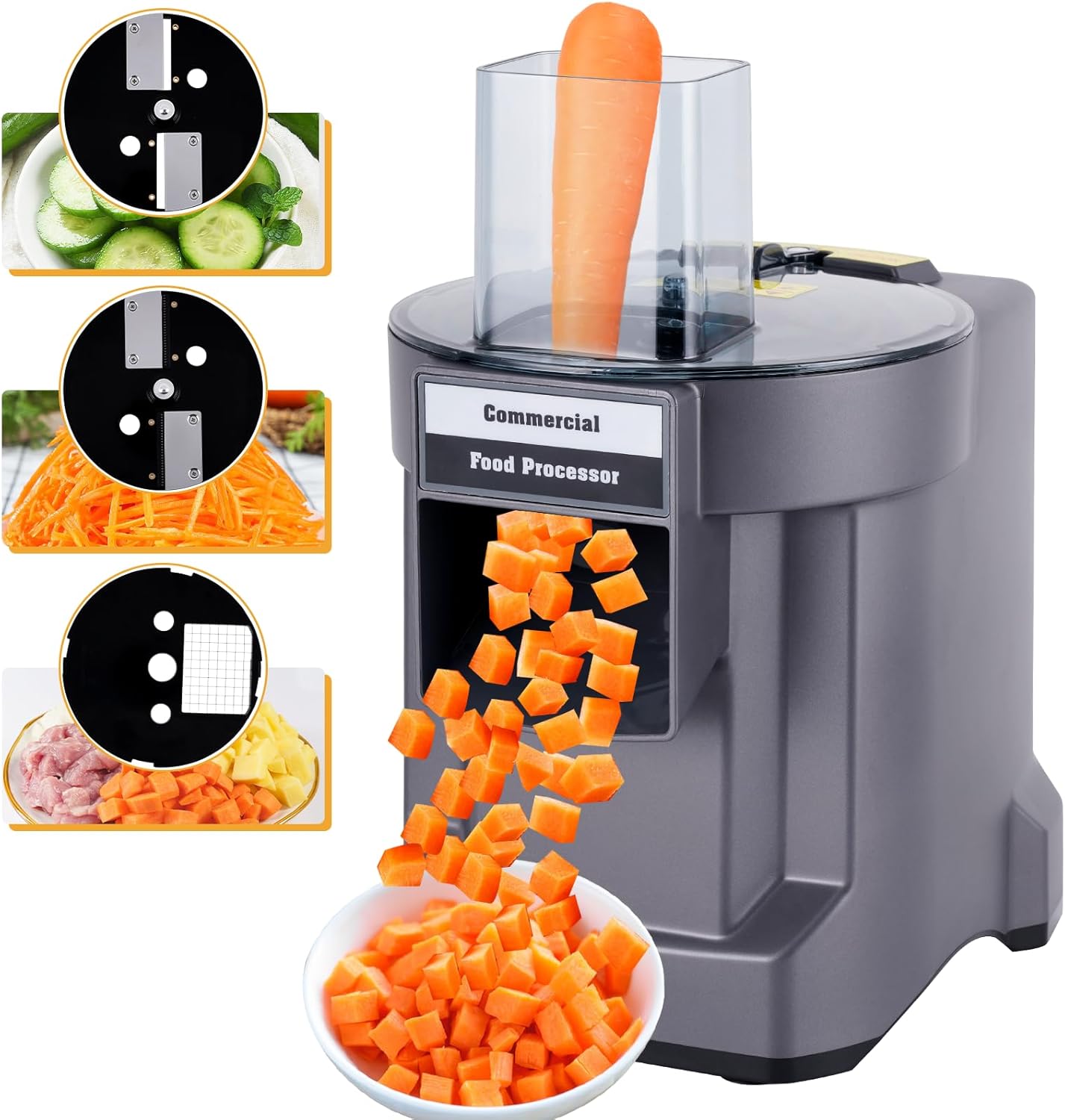 Vegetable Dicer Chopper 3 IN 1 Food Processor Automatic Potato Slicer&Onion Shredder with 3 Stainless Steel Blades 110V