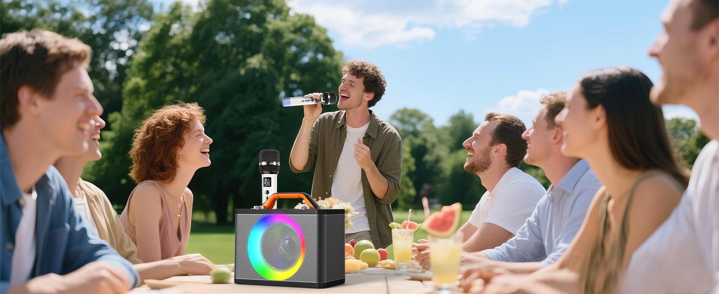 Wireless Microphones, Micorphone with One-to-One Chip Connection and LED Lights, 40H Duration, 200FT Range Receiving, Volume Control Karaoke Micorphone for Singing, Speech, Home Party, YouTube/Tiktok summerwins