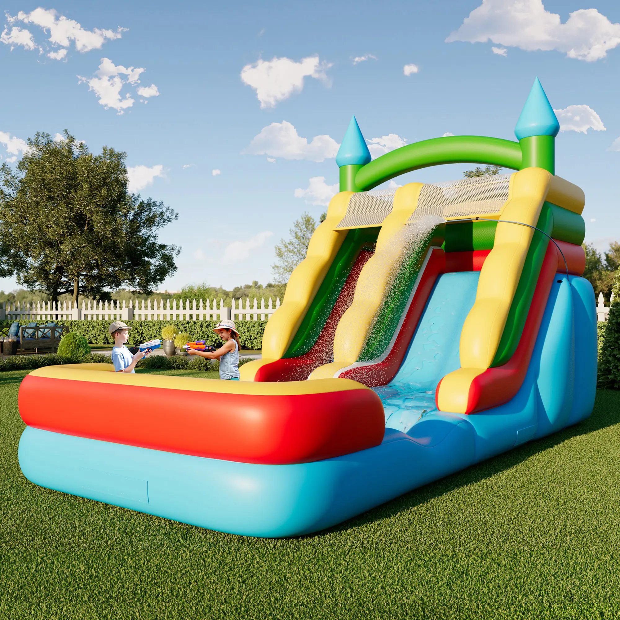 Triple Splash Kids Inflatable Mega Water Park
