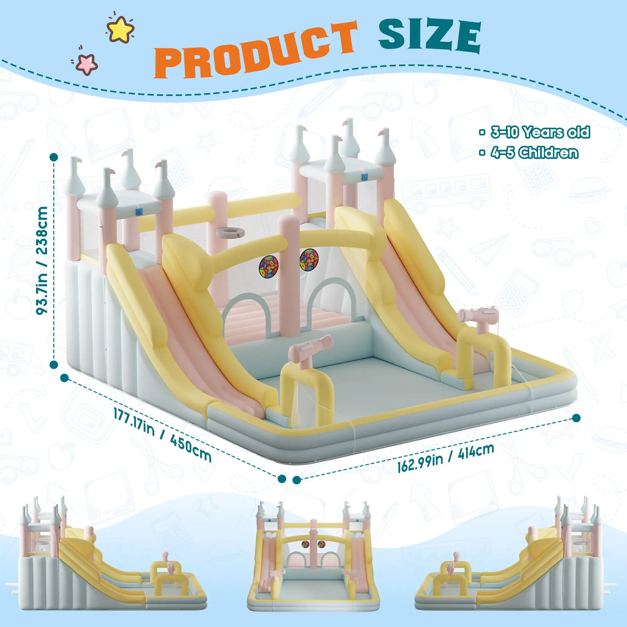 Triple Splash Kids Inflatable Mega Water Park