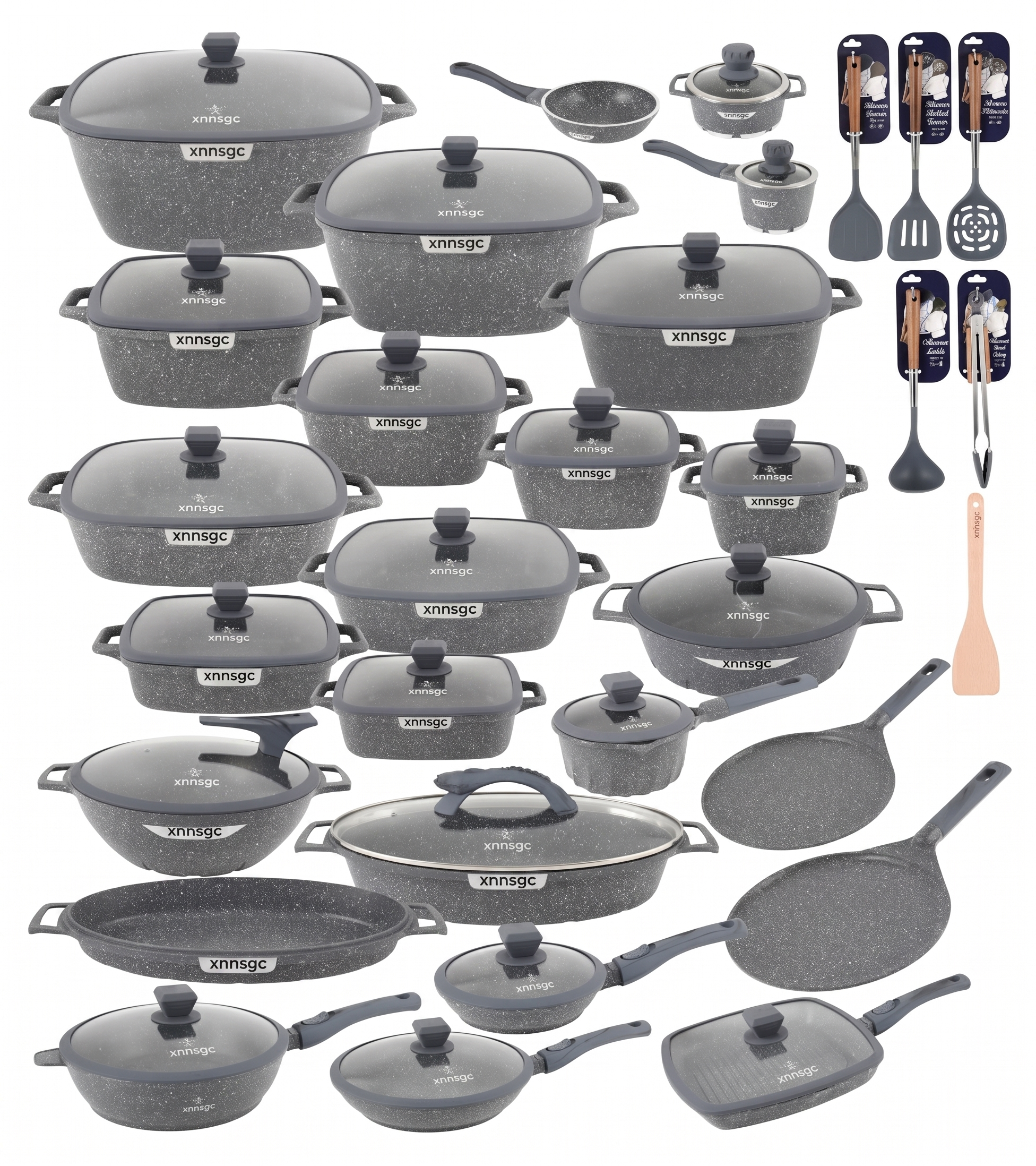 🎉Anniversary Sale - Cookware Set Pieces Non Stick Multi Layer Granite Coating