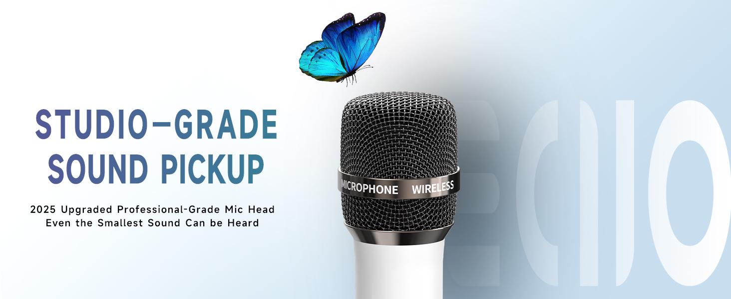 Wireless Microphones, Micorphone with One-to-One Chip Connection and LED Lights, 40H Duration, 200FT Range Receiving, Volume Control Karaoke Micorphone for Singing, Speech, Home Party, YouTube/Tiktok summerwins