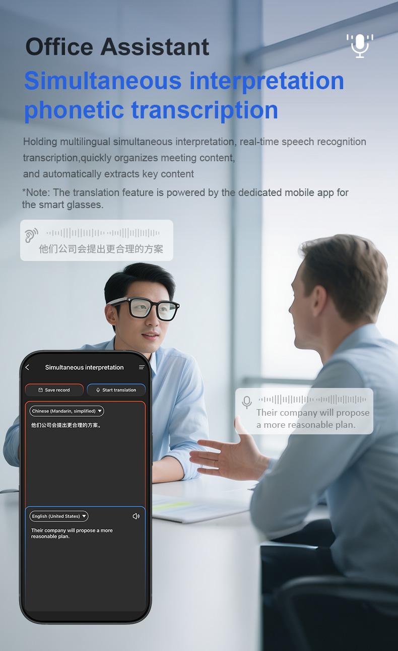 Office assistant &mdash; simultaneous interpretation and transcription