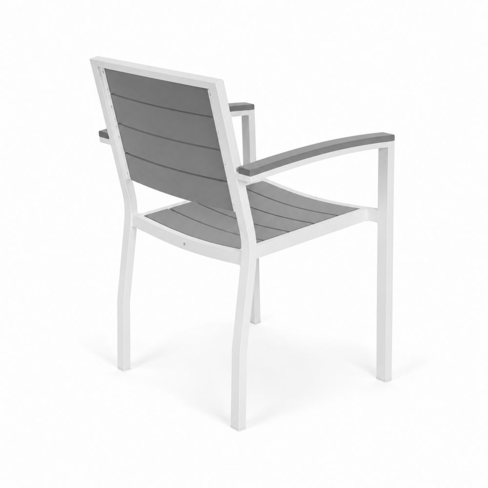 Sillón de exterior de aluminio y polipropileno gris