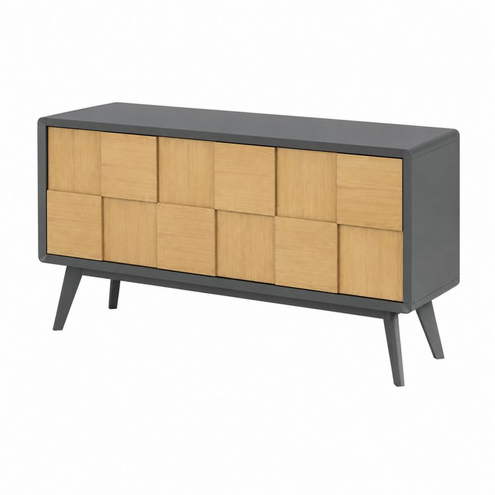 Aparador de Madera y MDF 120x40x75 cm Gris y Roble