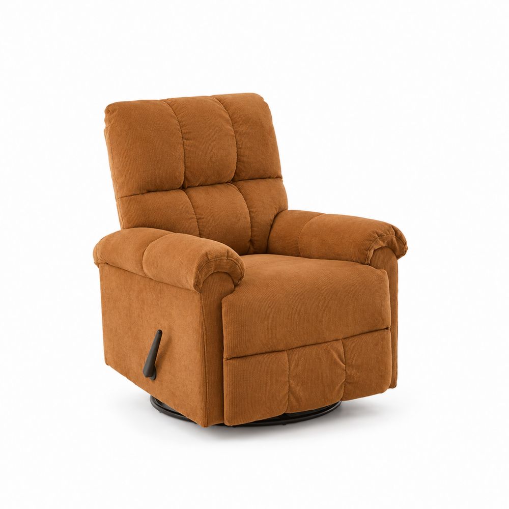 Sillón reclinable de pana marrón, 85x95x100 cm