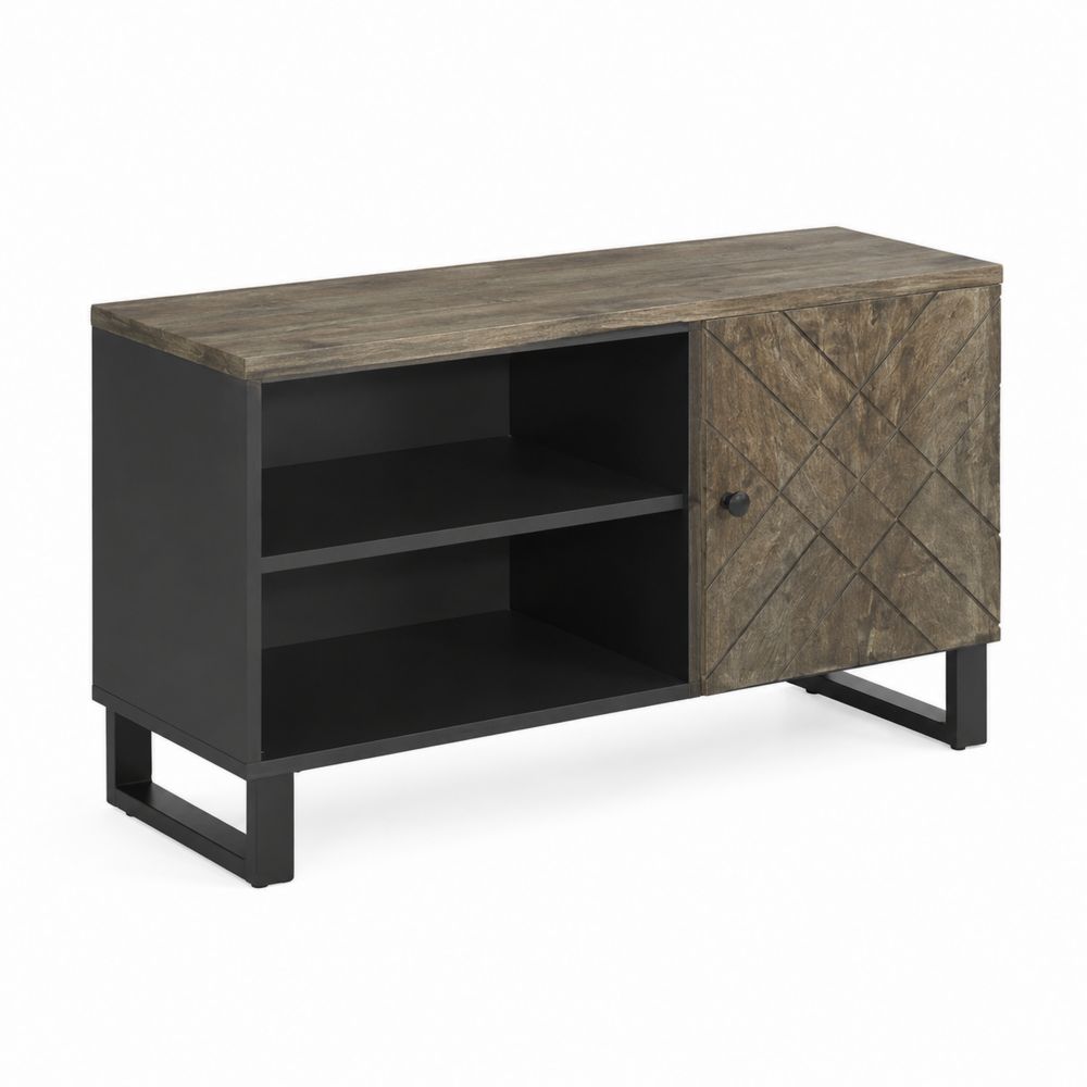 Mueble de TV de Metal y Madera de Mango 120x40x50 cm