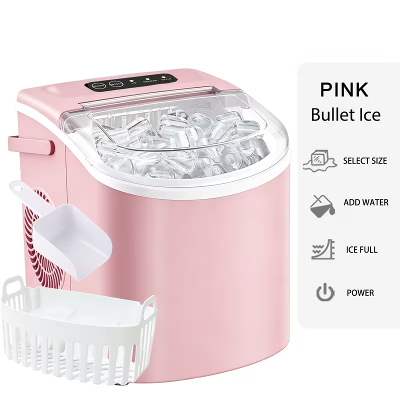 Summer Hot Seller💥Ice Maker—Portable Ice Maker (includes handle, ice scoop, and ice basket); suitable for home, kitchen, office, or dormitory use.