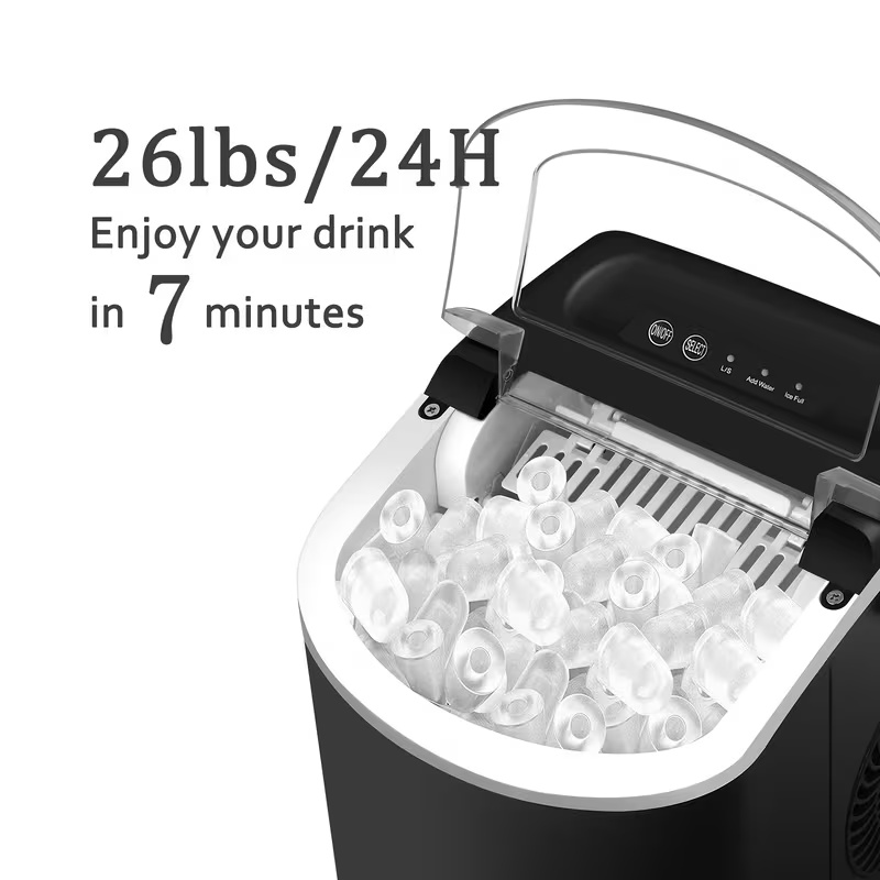 Summer Hot Seller💥Ice Maker—Portable Ice Maker (includes handle, ice scoop, and ice basket); suitable for home, kitchen, office, or dormitory use.