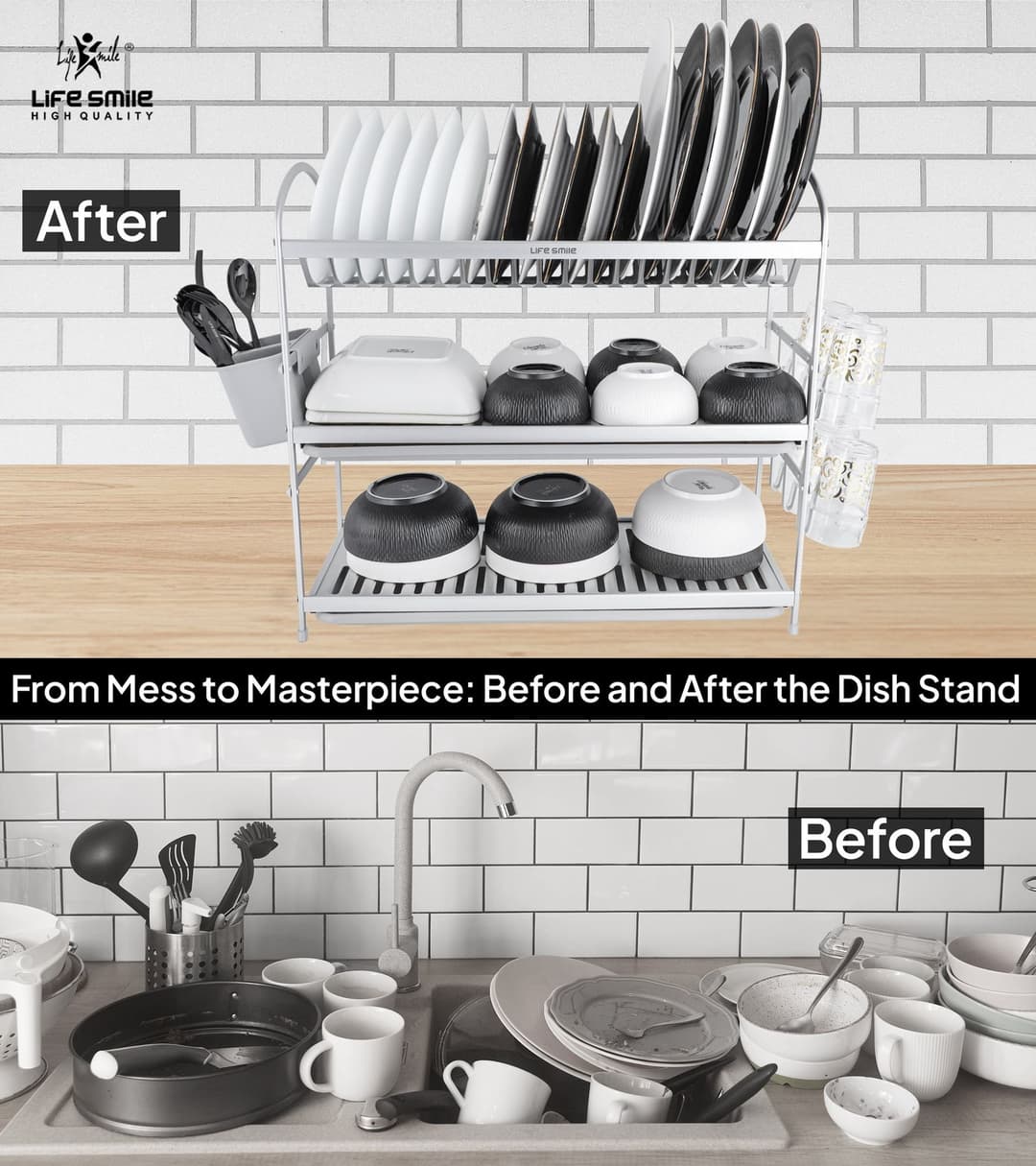 3 Tier Dish Rack Aluminium