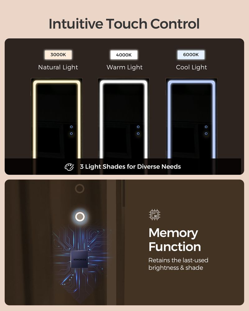 LED Mirror Jewelry Cabinet Standing