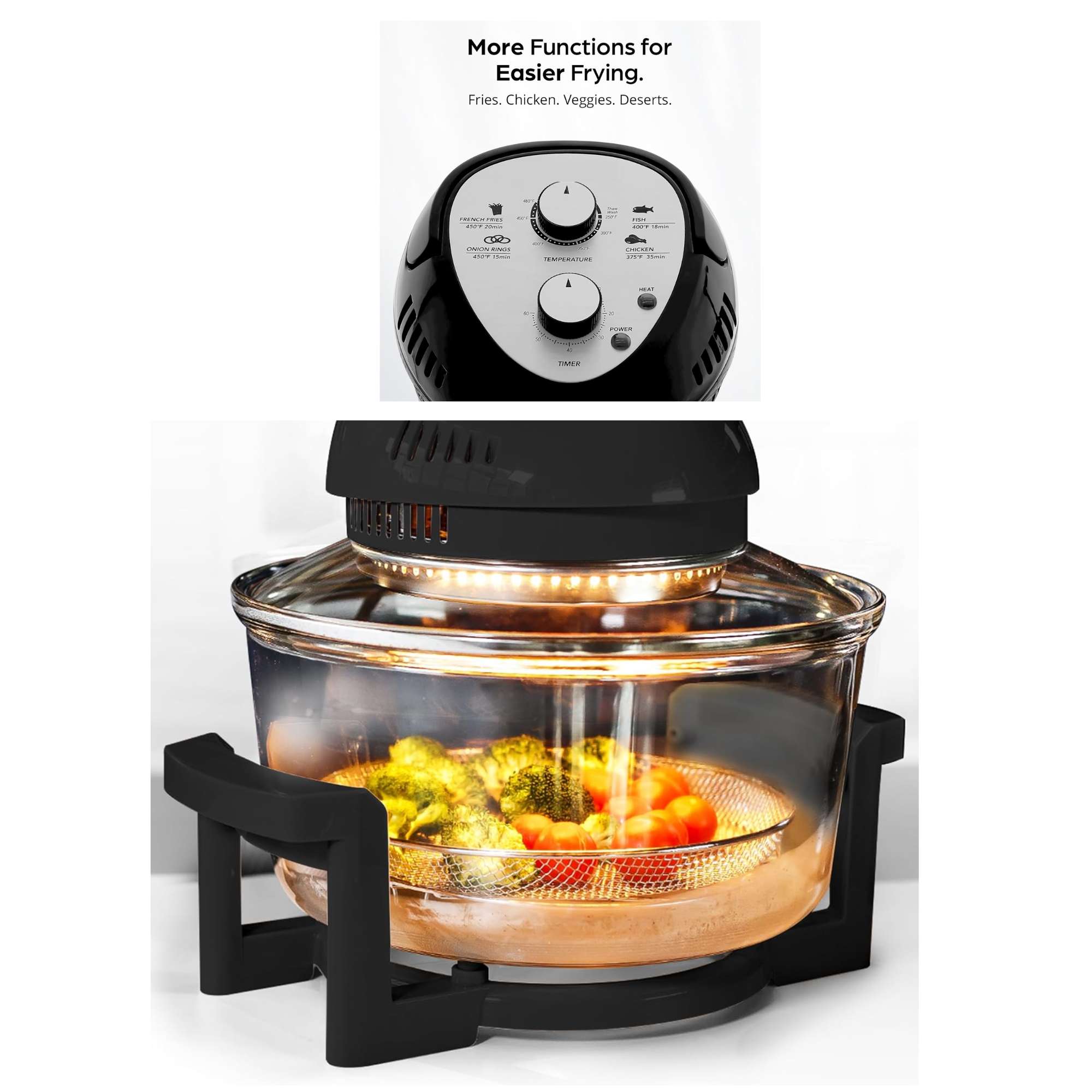 Glass Air Fryer 16Qt, Extra Large – Non Toxic