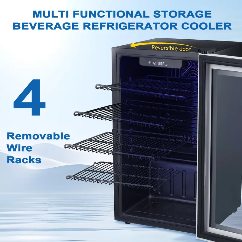 Summer Hot Seller💥Beverage Refrigerator Cooler 3.2Cu.ft Suitable for homes, offices, or bars.