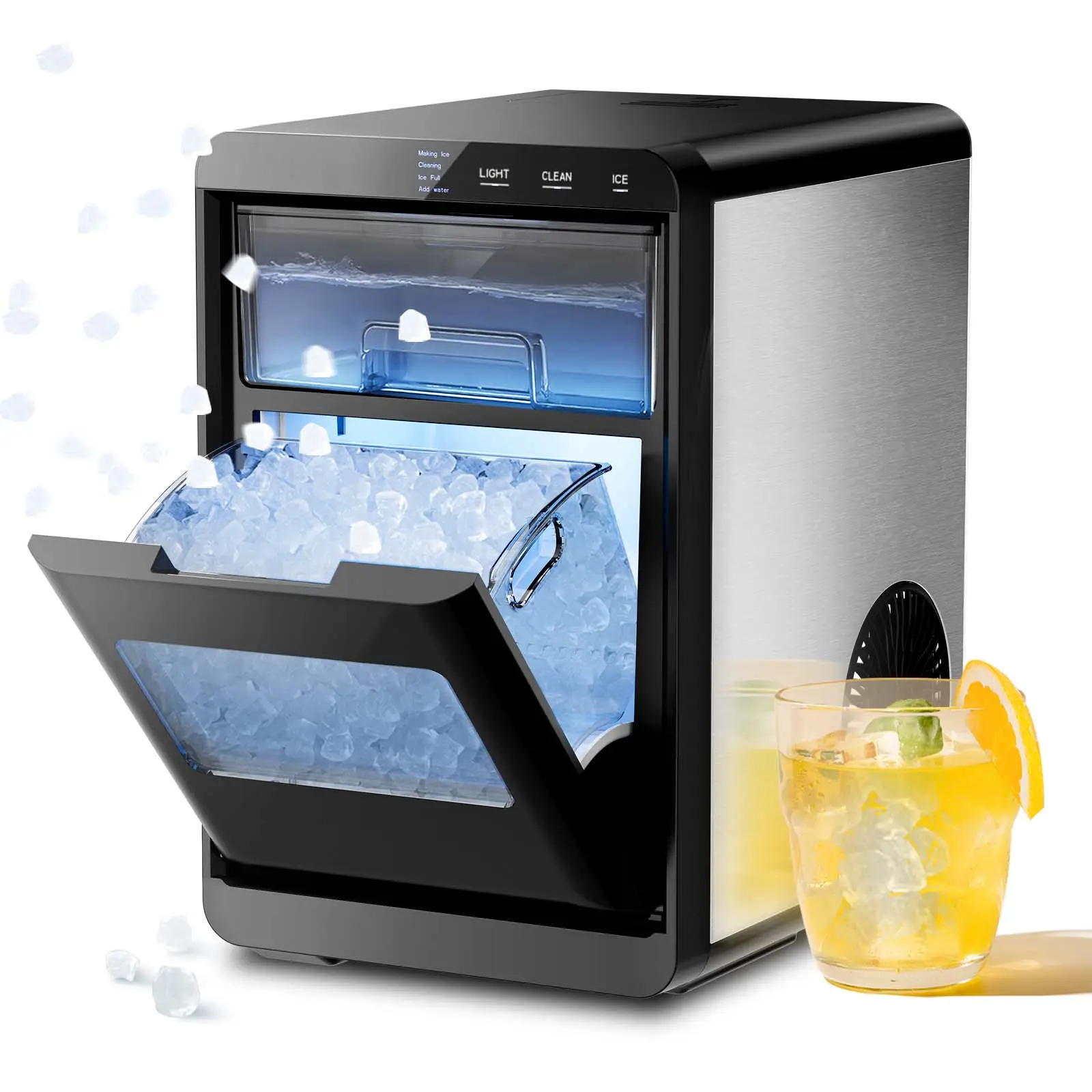 15-Min Nugget Ice Maker | Self-Dispensing, 33lbs/Day, Auto Clean
