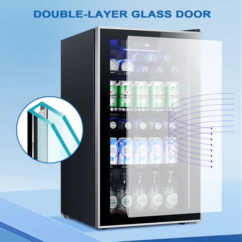 Summer Hot Seller💥Beverage Refrigerator Cooler 3.2Cu.ft Suitable for homes, offices, or bars.