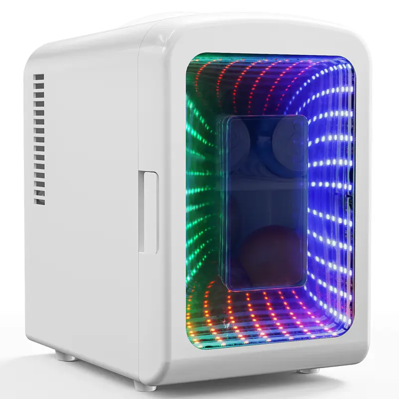 Summer Hot Seller💥Mini Compact Refrigerator with Gaming Light, 4L Capacity/6 Cans Portable Mini Fridge