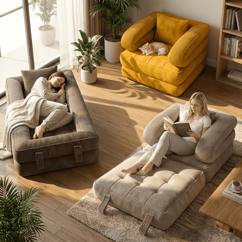 3-in-1 Convertible Folding Sofa Bed