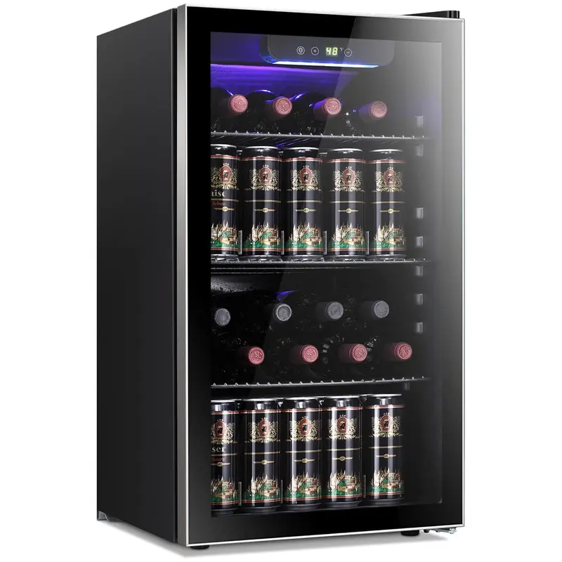 Summer Hot Seller💥Beverage Refrigerator Cooler 3.2Cu.ft Suitable for homes, offices, or bars.