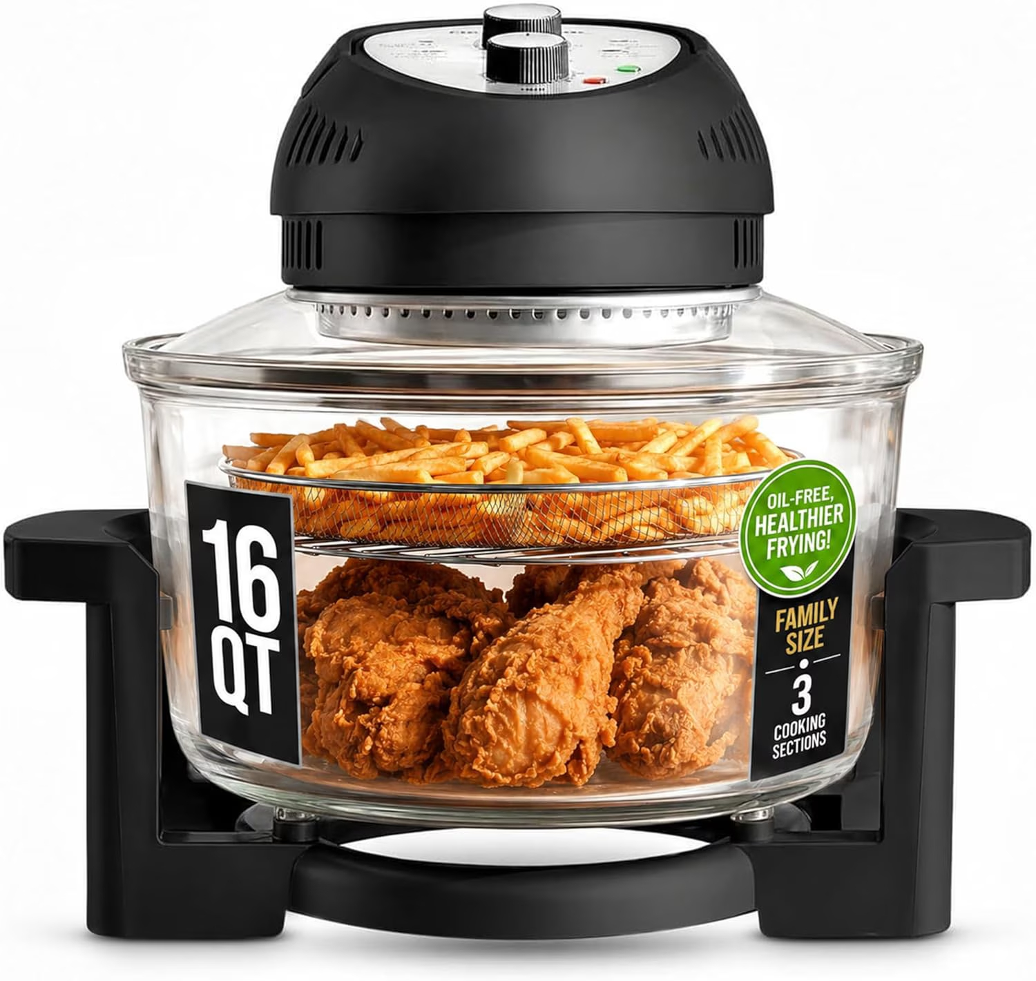Glass Air Fryer 16Qt, Extra Large – Non Toxic