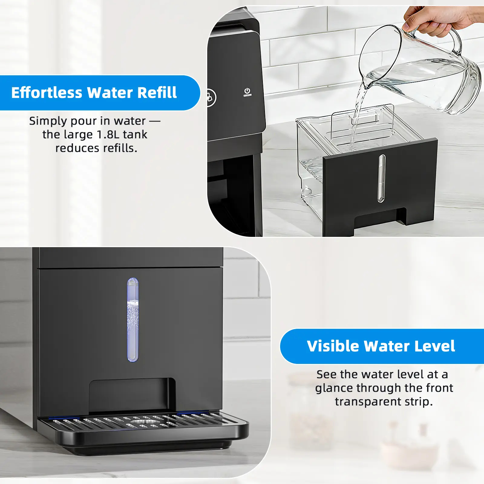 15-Min Nugget Ice Maker | Self-Dispensing, 33lbs/Day, Auto Clean