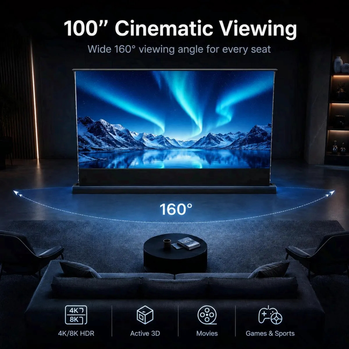 Electric Video Projector Screen