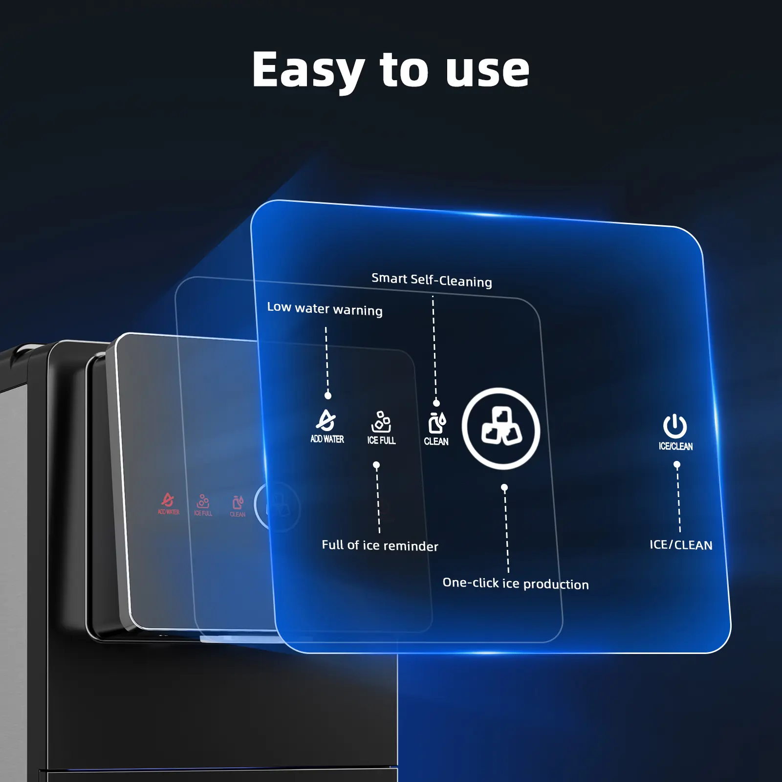 15-Min Nugget Ice Maker | Self-Dispensing, 33lbs/Day, Auto Clean