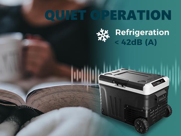 EUHOMY 12 Volt Refrigerator, 37/53Quart(35L/50L) Car Fridge Freezer 12V/24V DC 110-240V AC,Truck, Boat. 12V Portable Refrigerator -4℉~68℉, Large Zone Electric Cooler with Wheels & 2 Baskets for RV, Travel,