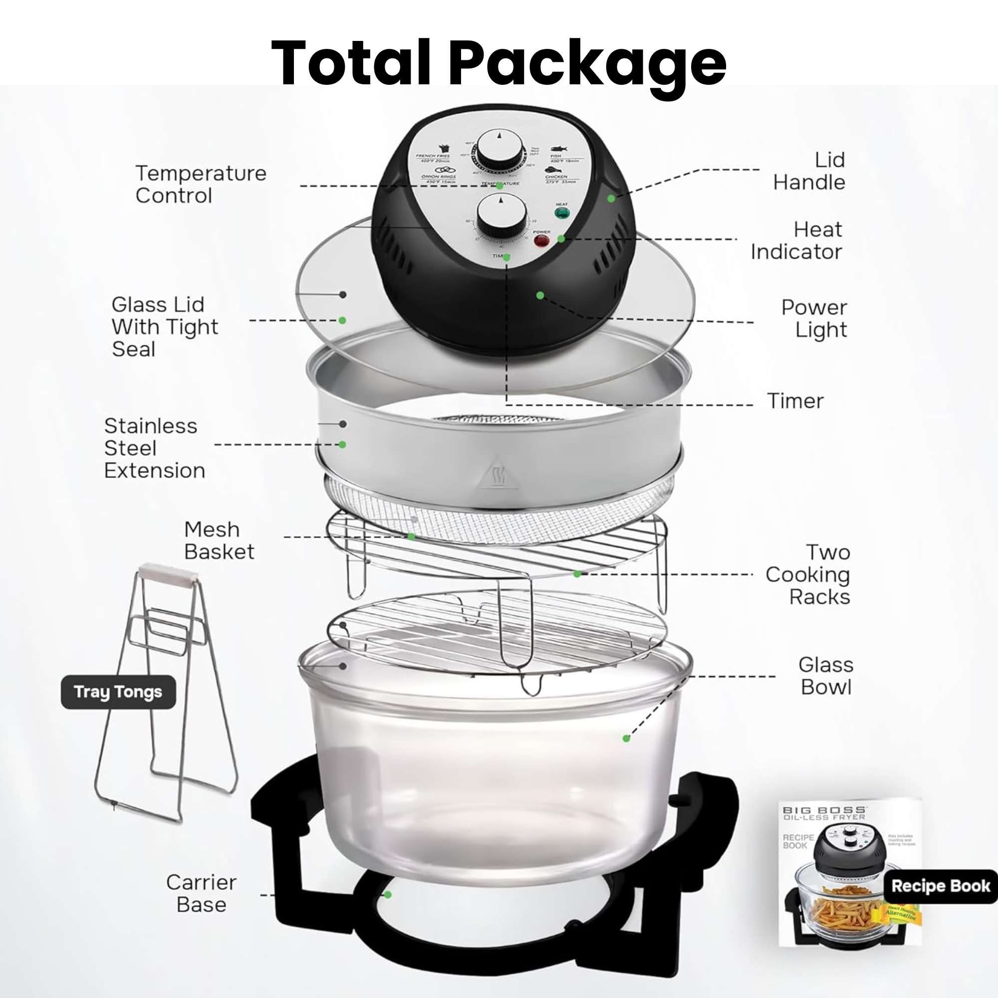 Glass Air Fryer 16Qt, Extra Large – Non Toxic
