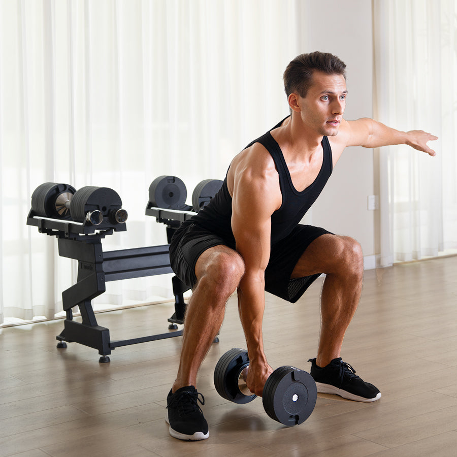 🎉( CLEARANCE SALE ) 🎉✨Adjustable Dumbbell 90lbs Dumbbells Pair and Stand