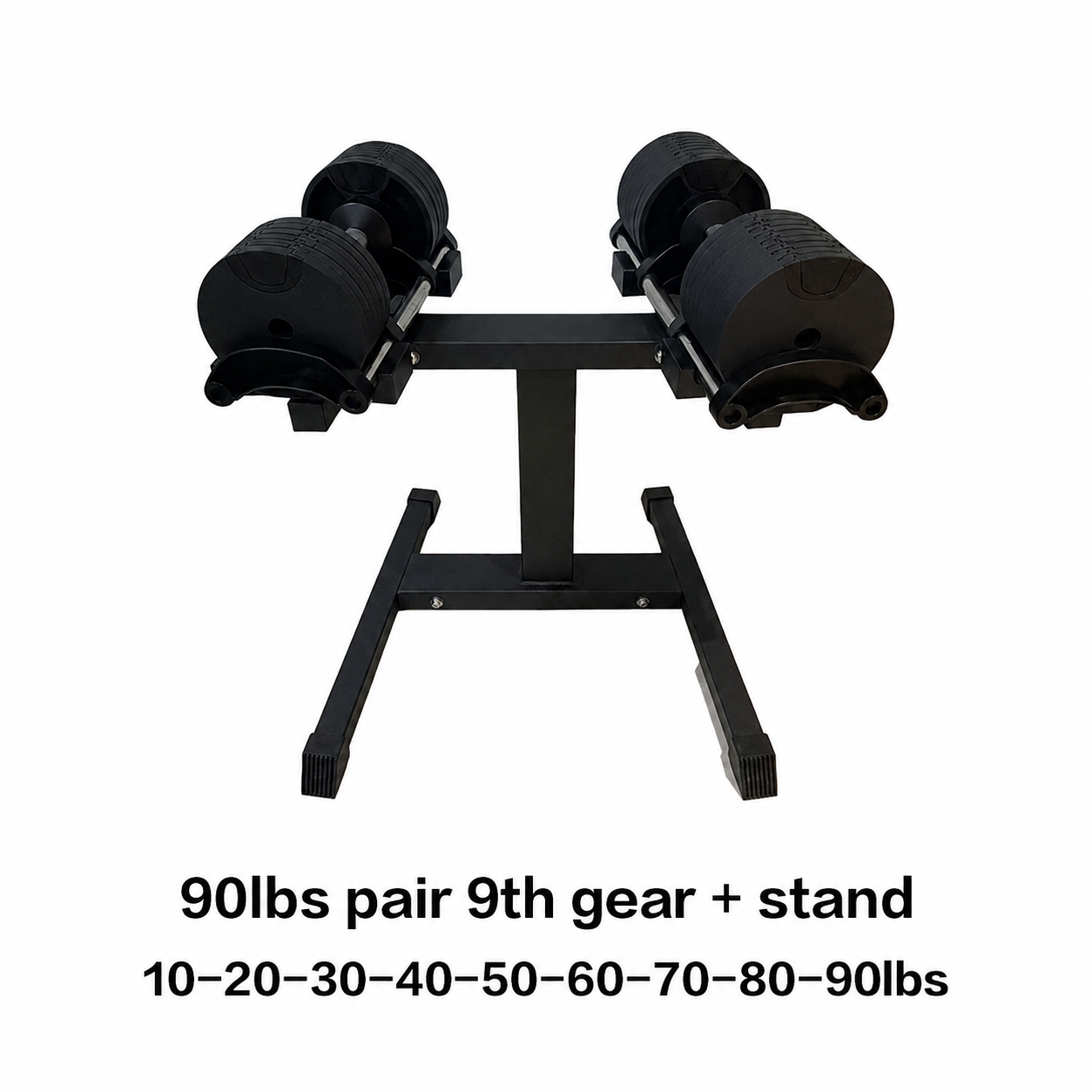 Adjustable Dumbbell 90lbs Dumbbells Pair and Stand