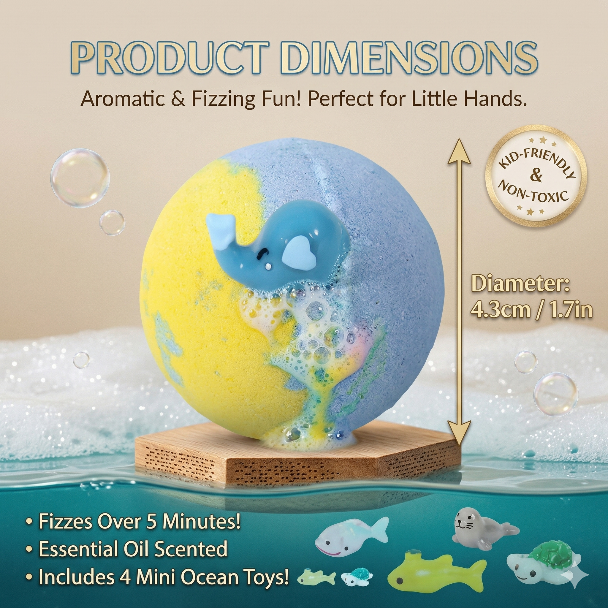 🔥LAST DAY 49% OFF - 🛁 Natural Bath Bombs for Kids with Mega Bubbles & Surprise Inside 🥚✨