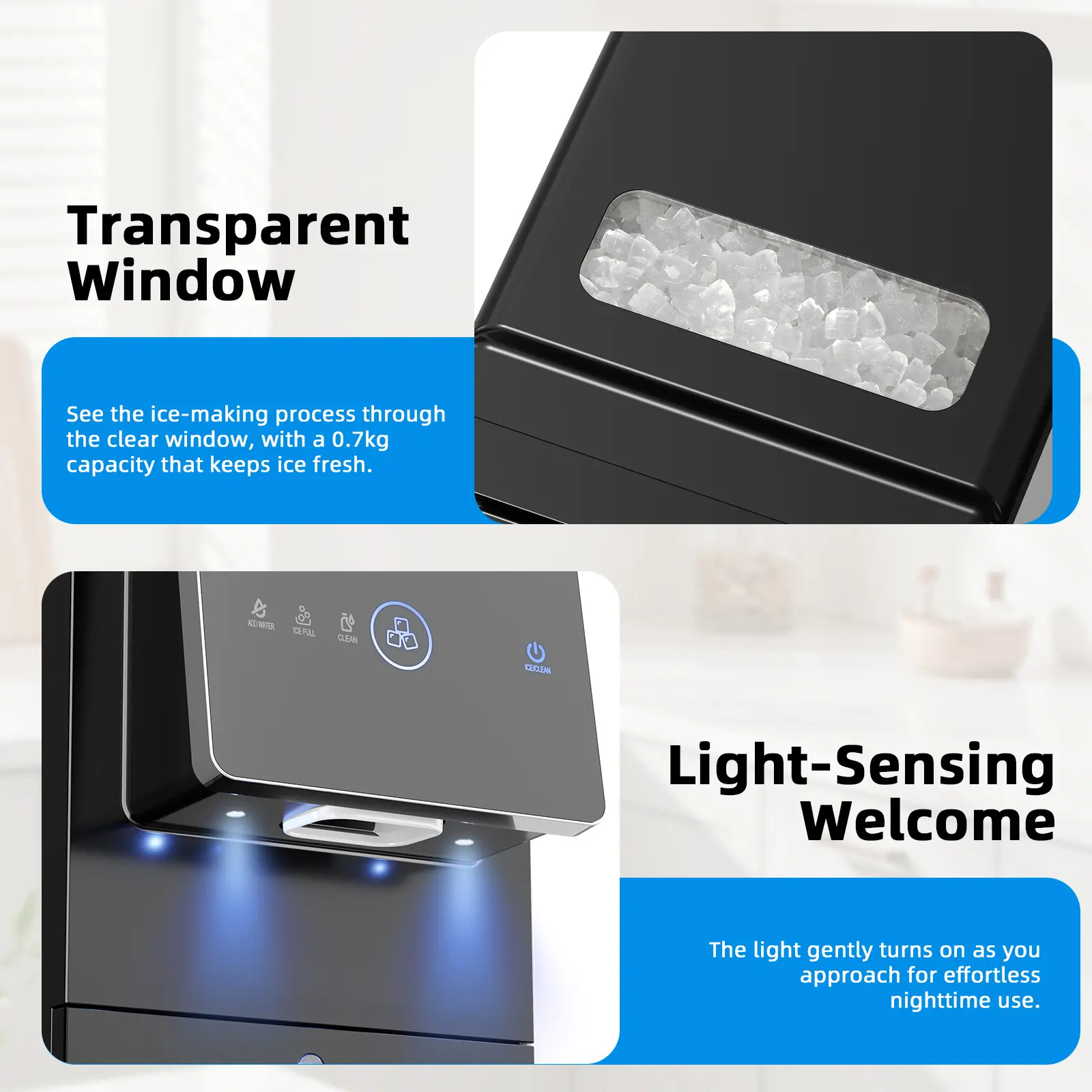 15-Min Nugget Ice Maker | Self-Dispensing, 33lbs/Day, Auto Clean