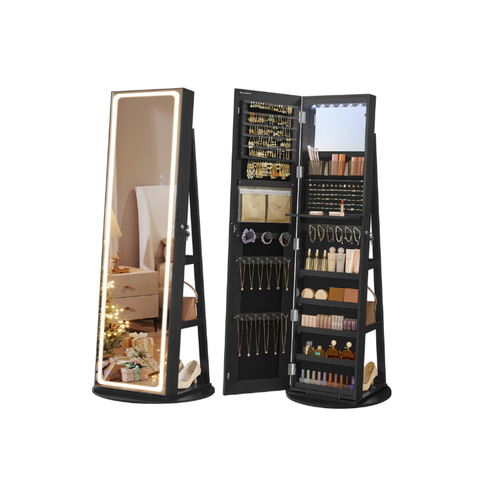 LED Mirror Jewelry Cabinet Standing