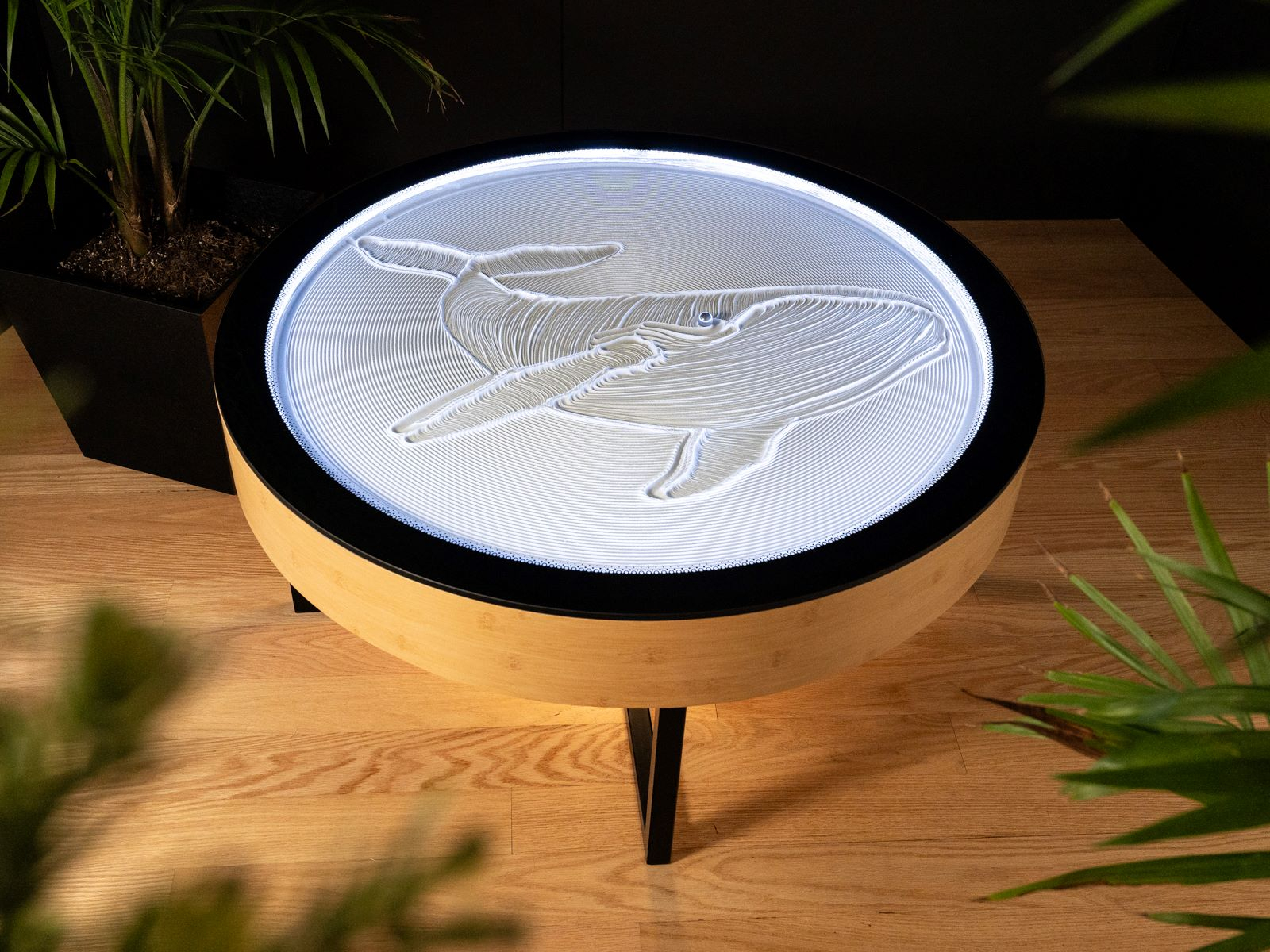 Round kinetic sand canvas Coffee Table 