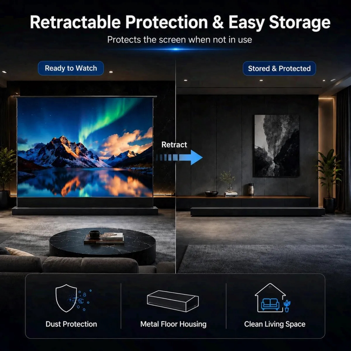 Electric Video Projector Screen