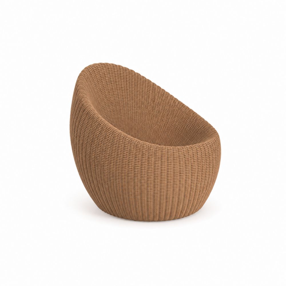 Poltrona da Esterno in Rattan Sintetico Marrone-Casmiron