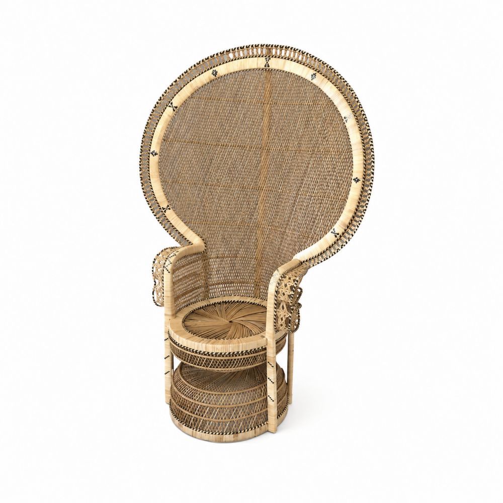 Poltrona trono in rattan naturale-Casmiron