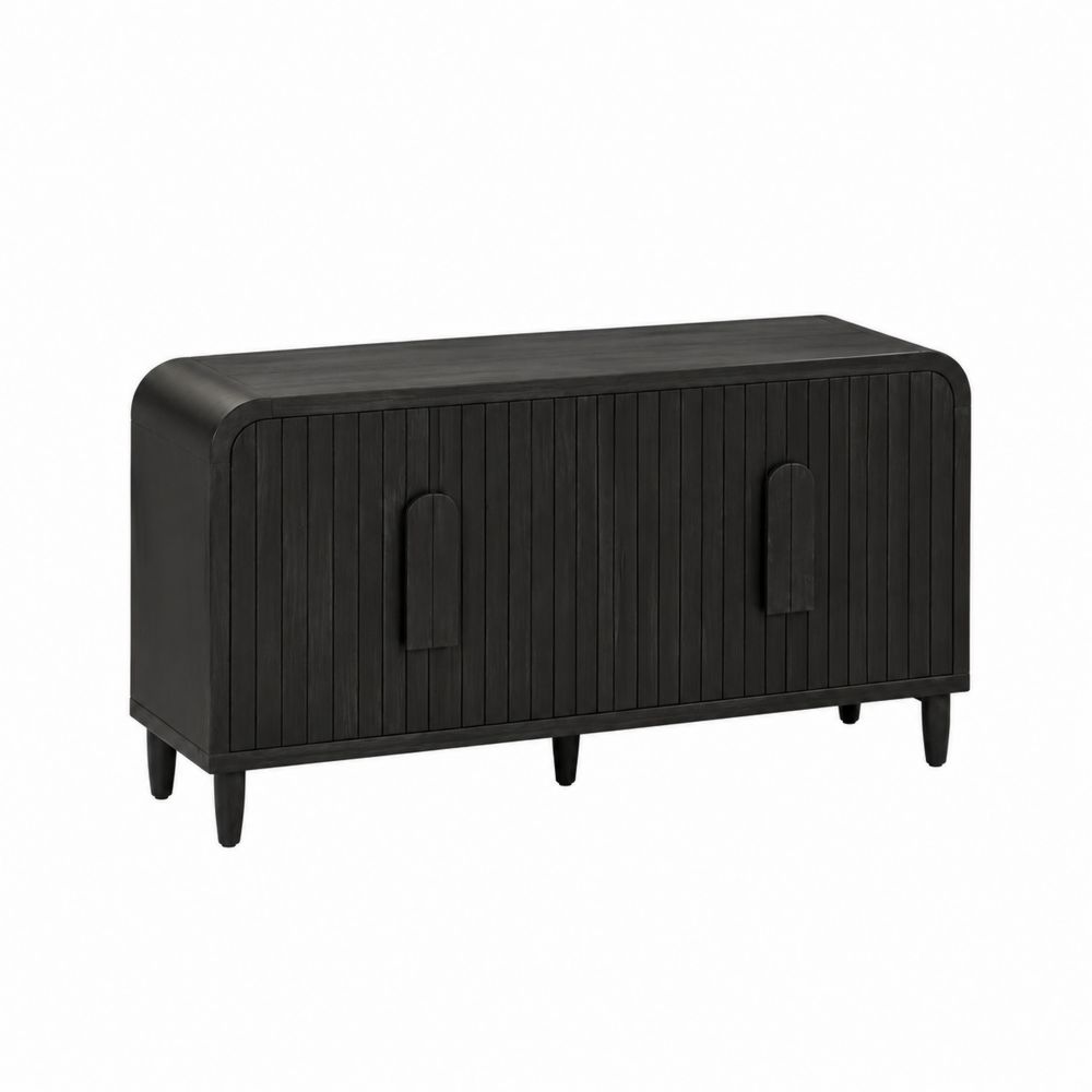 Madia in legno di mango nero 120x40x70 cm-Casmiron