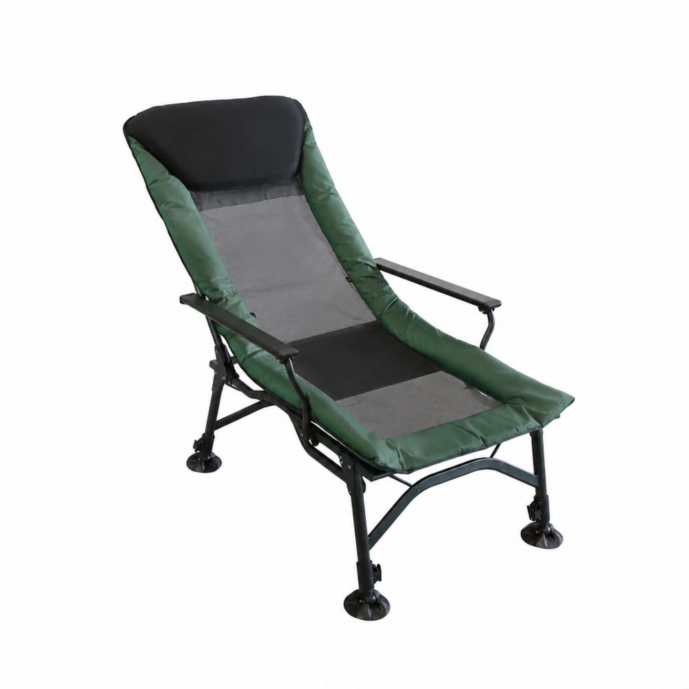 Sedia pieghevole da esterno in acciaio e poliestere Verde e Grigio-Casmiron