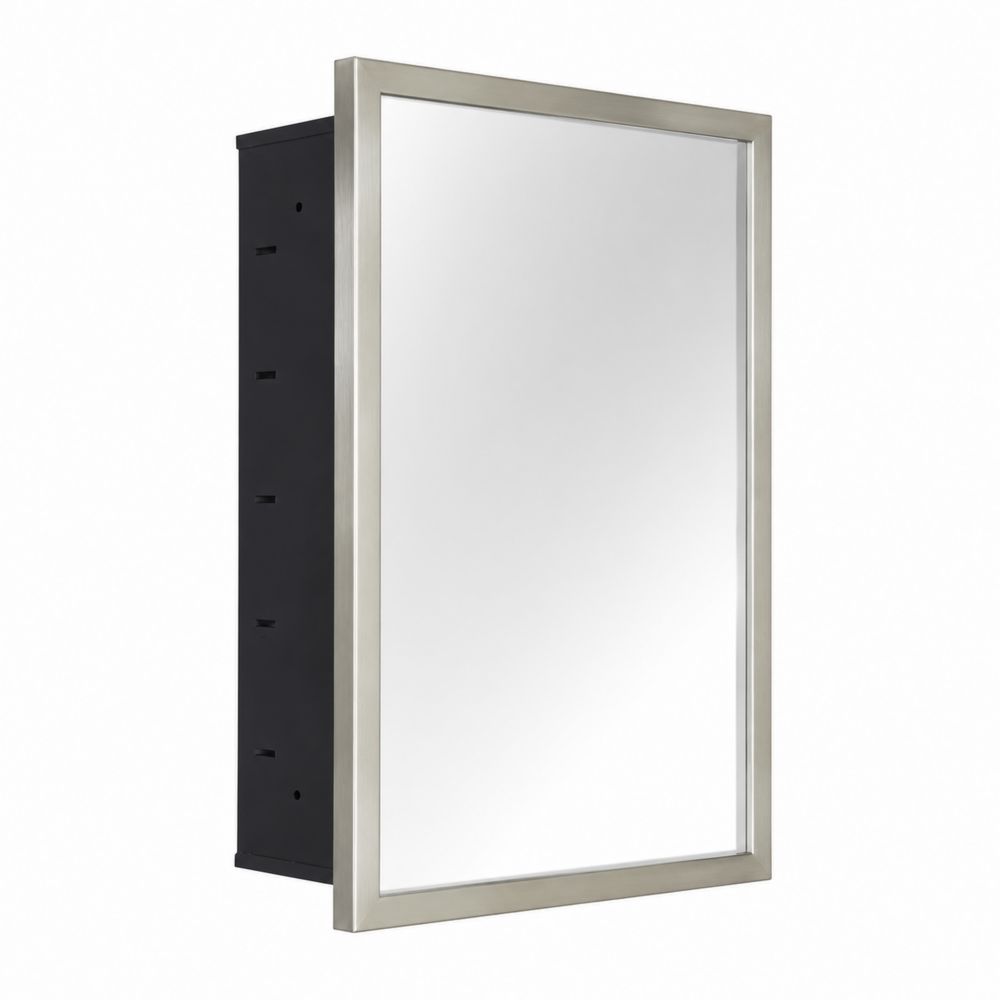 Specchiera Contenitore in Metallo Argento 60x80 cm-Casmiron