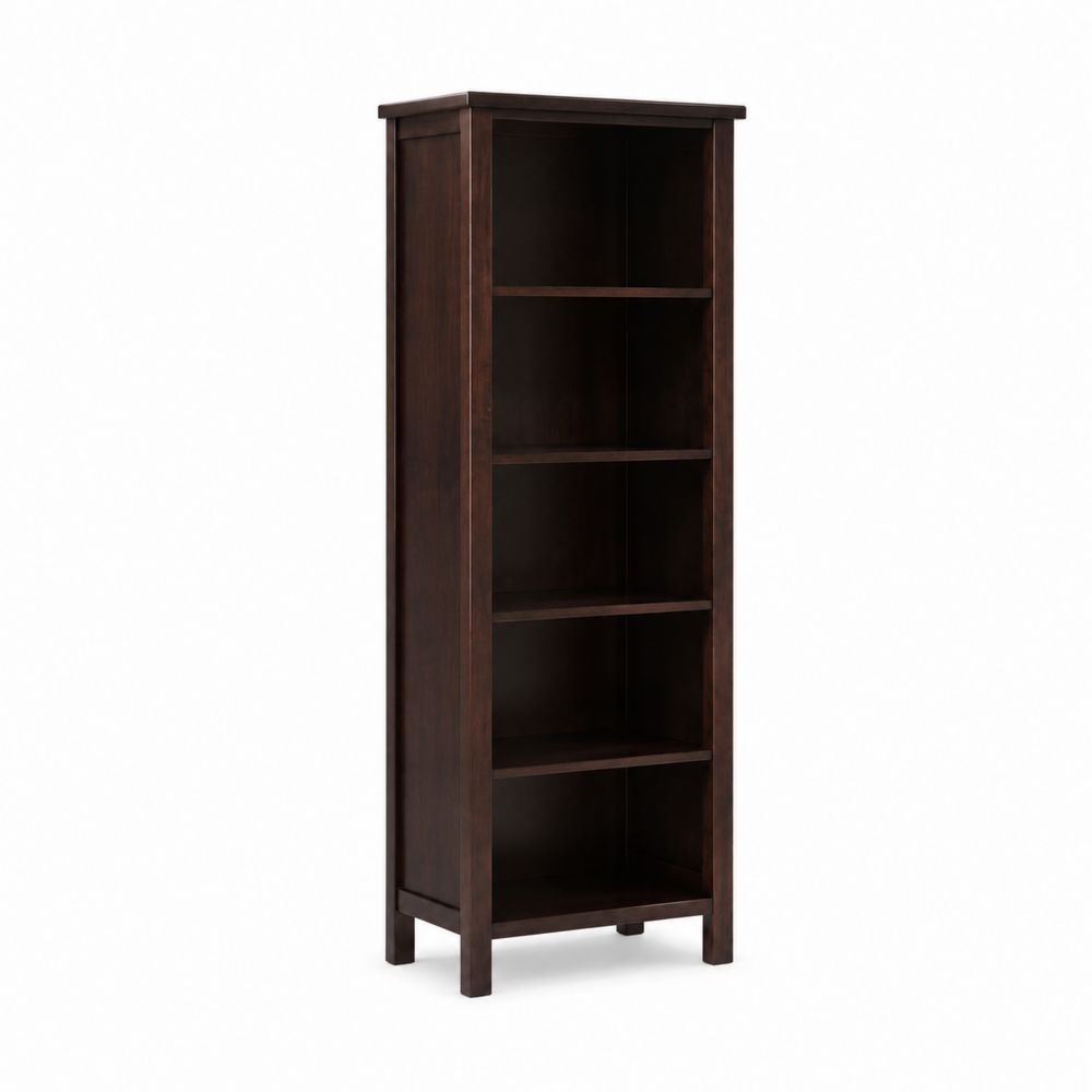 Scaffale Libreria in Legno Massello Marrone 180x60x30 cm-Casmiron