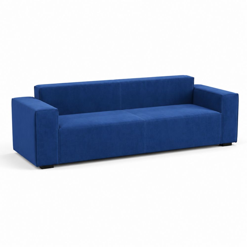 Divano in Velluto Blu 200x80x70 cm-Casmiron