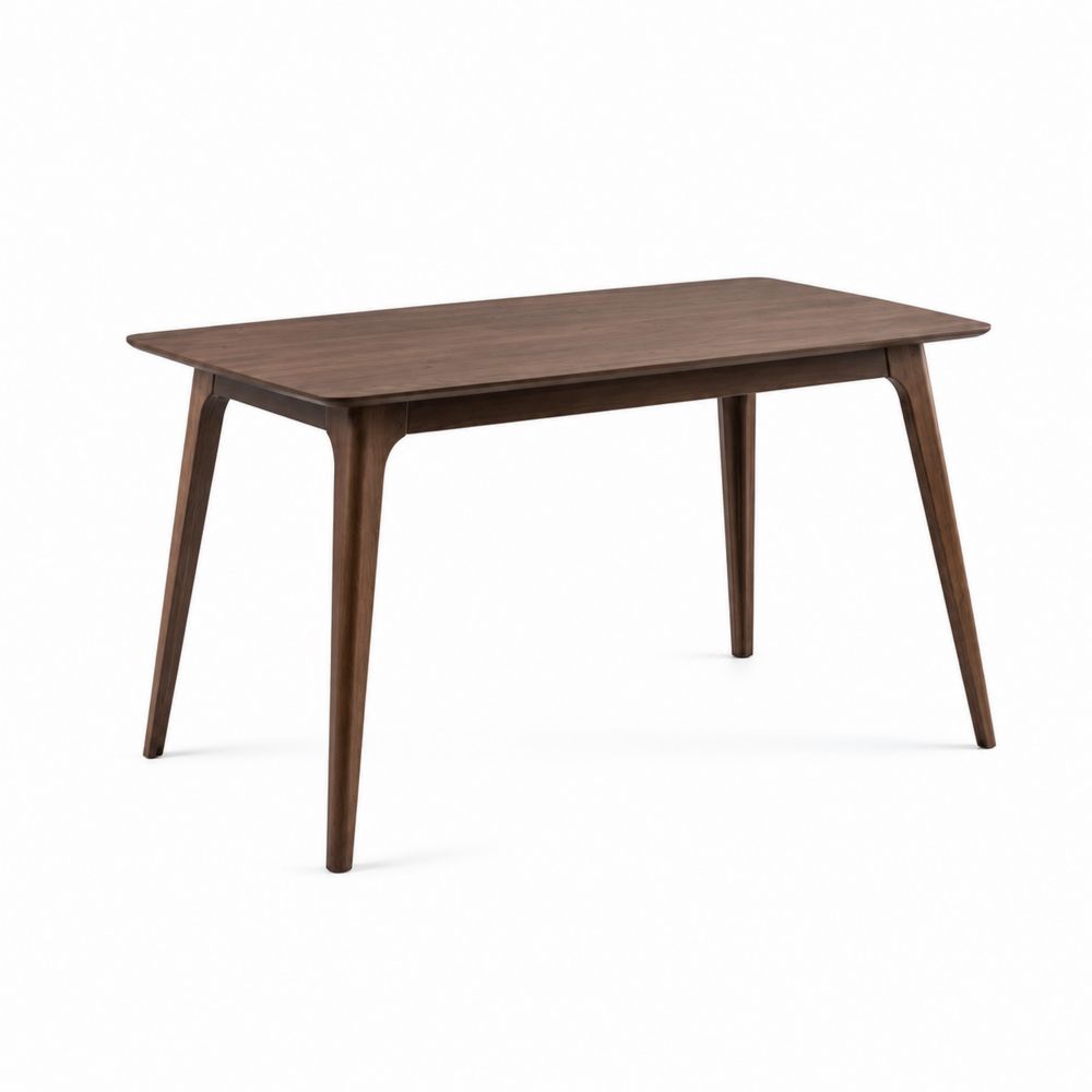 Tavolo da pranzo rettangolare 120x80 cm legno di noce marrone-Casmiron