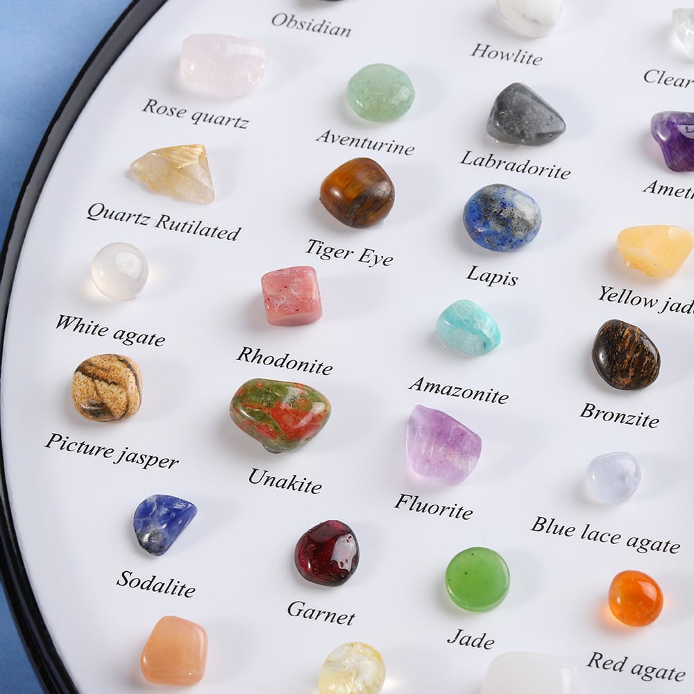 Stone of Power - Mineral Specimens Healing Crystal Moon Shape Box