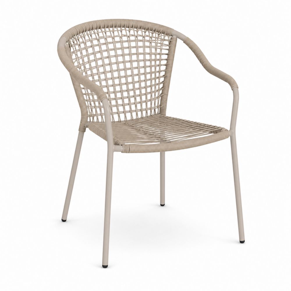 Sedia da giardino in metal e polyrattan Beige