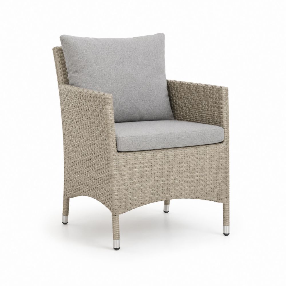 Poltrona in Rattan Sintetico con Cuscini Grigio