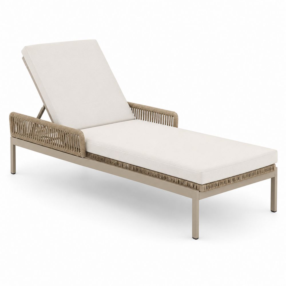 Sdraio reclinabile in alluminio e fibra sintetica Beige