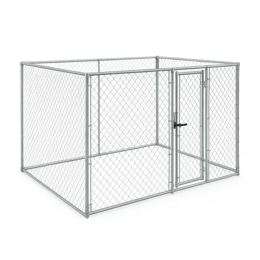 Metall-Hundezwinger Verzinkter Stahl 2x2x1.5m Silber-domfetra