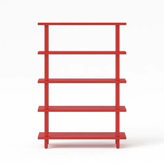 Rotes Regal aus MDF mit 5 Böden-domlivera